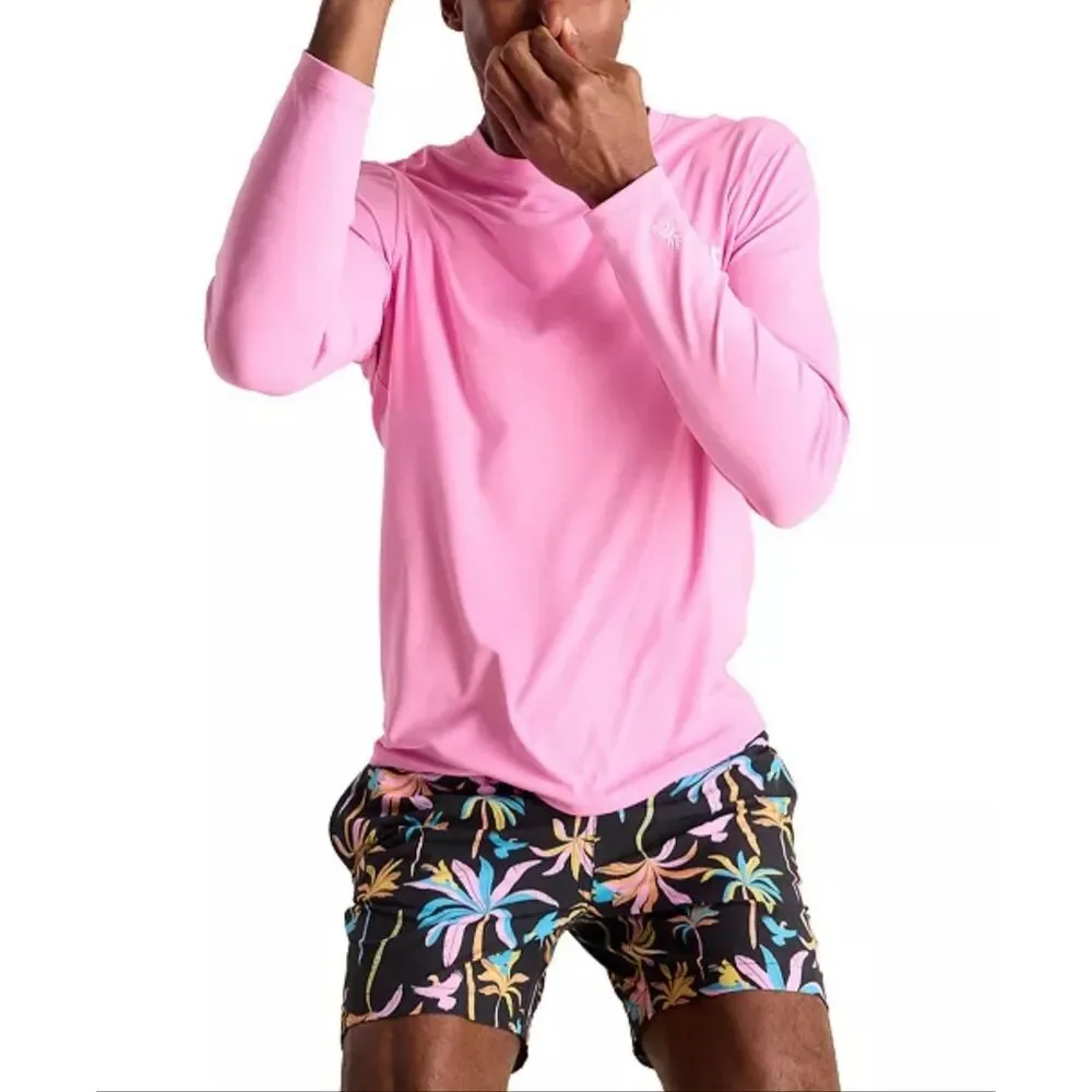 Chubbies Pink N' Proud Sun Crew Long Sleeve T-Shirt Pink Medium
